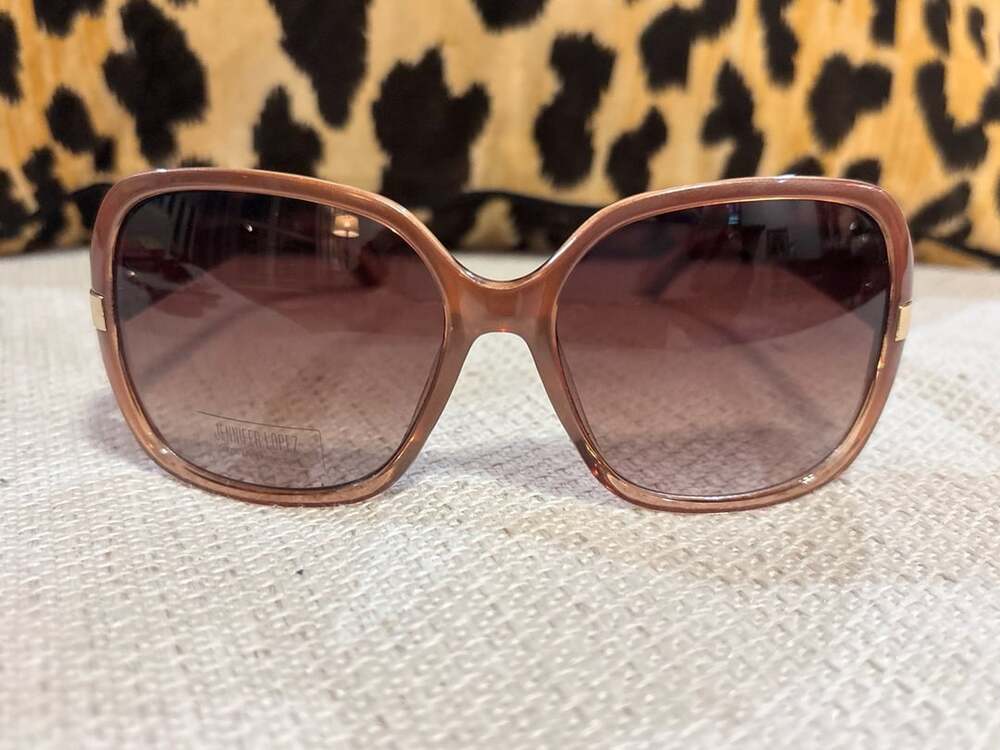 Jennifer Lopez Brown Oversized Square Sunglasses
